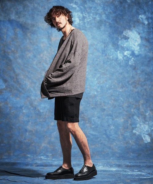 Jih Nunc（ジーヌンク）の「mcg3771-ボタンレスルーズシルエット杢カーディガン(JIH-R1167)（カーディガン/ボレロ・メンズ・チャコール/ベージュ/オフホワイト・S/M/L）」の21枚目の写真