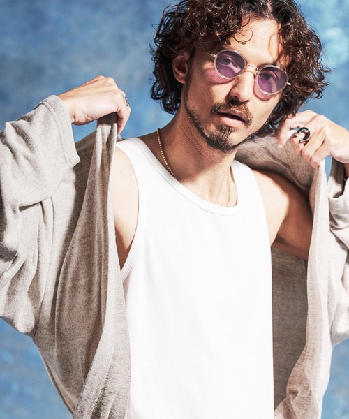 Jih Nunc（ジーヌンク）の「mcg3771-ボタンレスルーズシルエット杢カーディガン(JIH-R1167)（カーディガン/ボレロ・メンズ・チャコール/ベージュ/オフホワイト・S/M/L）」の4枚目の写真