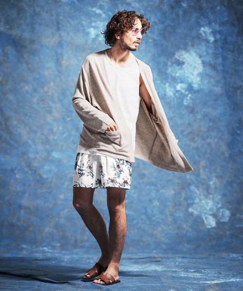 Jih Nunc（ジーヌンク）の「mcg3771-ボタンレスルーズシルエット杢カーディガン(JIH-R1167)（カーディガン/ボレロ・メンズ・チャコール/ベージュ/オフホワイト・S/M/L）」の7枚目の写真