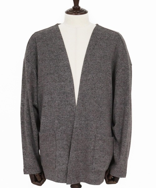 Jih Nunc（ジーヌンク）の「mcg3771-ボタンレスルーズシルエット杢カーディガン(JIH-R1167)（カーディガン/ボレロ・メンズ・チャコール/ベージュ/オフホワイト・S/M/L）」の9枚目の写真