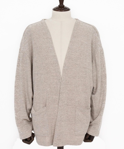 Jih Nunc（ジーヌンク）の「mcg3771-ボタンレスルーズシルエット杢カーディガン(JIH-R1167)（カーディガン/ボレロ・メンズ・チャコール/ベージュ/オフホワイト・S/M/L）」の10枚目の写真