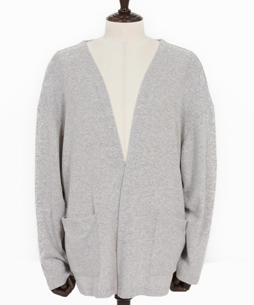 Jih Nunc（ジーヌンク）の「mcg3771-ボタンレスルーズシルエット杢カーディガン(JIH-R1167)（カーディガン/ボレロ・メンズ・チャコール/ベージュ/オフホワイト・S/M/L）」の11枚目の写真