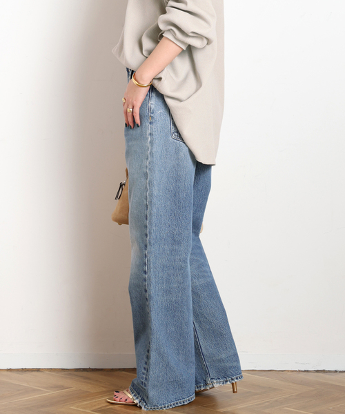 AP STUDIO（エーピーストゥディオ）の「【HAIKURE/ハイクル】別注KOREA NORDIC BLUE（デニムパンツ・レディース・エメラルドブルー・26/25/24/27）」の2枚目の写真