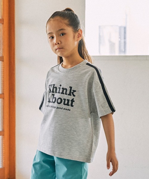 GENERATOR（ジェネレーター）の「ジェネレーター Think About 袖ラインプルオーバー（スウェット・キッズ・ホワイト/ブラック/トップグレー・XL/L）」の3枚目の写真