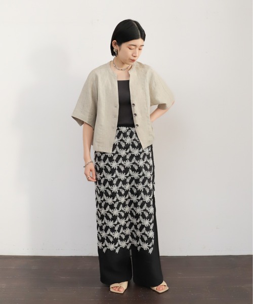 NOMBRE IMPAIR（ノンブルアンペール）の「モノトーンフラワー刺繍　レイヤードスカート（スカート・レディース・ブラック・FREE）」の19枚目の写真