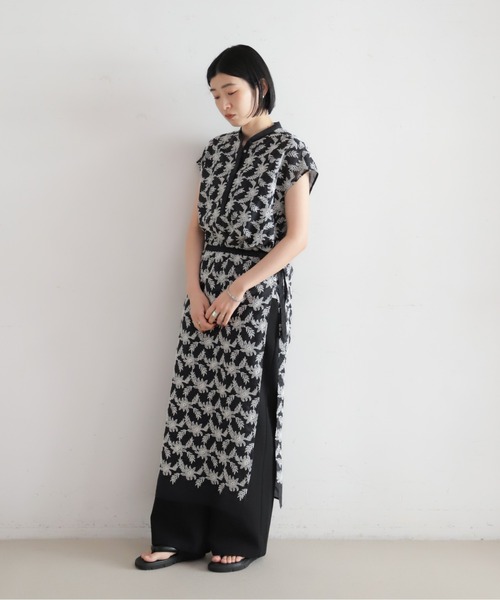 NOMBRE IMPAIR（ノンブルアンペール）の「モノトーンフラワー刺繍　レイヤードスカート（スカート・レディース・ブラック・FREE）」の11枚目の写真