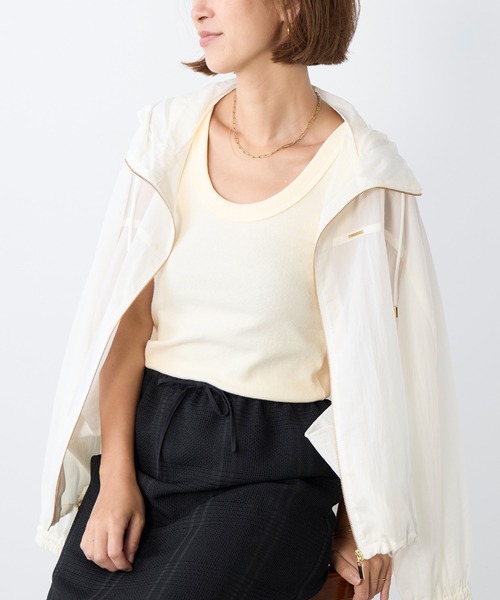 MICA&DEAL(マイカ&ディール)の「リネンブレンドテレコリブタンクトップ(タンクトップ・レディース・ライトベージュ/オフホワイト/ブラウン/ベージュ・FREE)」の5枚目の写真