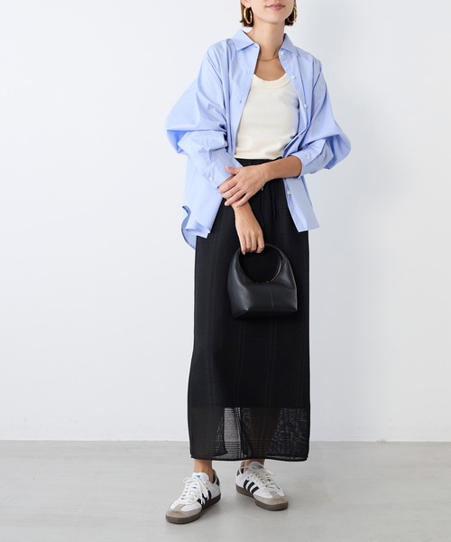 MICA&DEAL(マイカ&ディール)の「リネンブレンドテレコリブタンクトップ(タンクトップ・レディース・ライトベージュ/オフホワイト/ブラウン/ベージュ・FREE)」の8枚目の写真