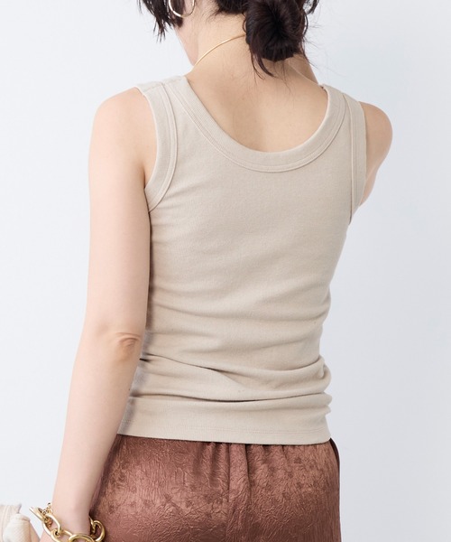 MICA&DEAL(マイカ&ディール)の「リネンブレンドテレコリブタンクトップ(タンクトップ・レディース・ライトベージュ/オフホワイト/ブラウン/ベージュ・FREE)」の19枚目の写真