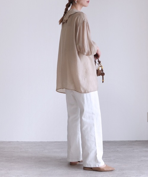 reca(レカ)の「フリルカラーシアーブラウス(シャツ/ブラウス・レディース・グレー/ブラック/ベージュ・M)」の18枚目の写真