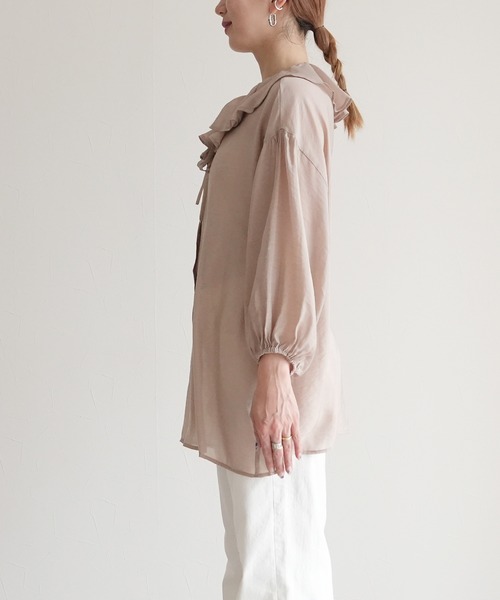 reca(レカ)の「フリルカラーシアーブラウス(シャツ/ブラウス・レディース・グレー/ブラック/ベージュ・M)」の21枚目の写真