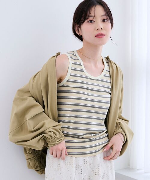 le.coeur blanc(ルクールブラン)の「マルチボーダーリブタンク(タンクトップ・レディース・ブルー系その他3/イエロー系その他/ブラック系その他・38)」の5枚目の写真