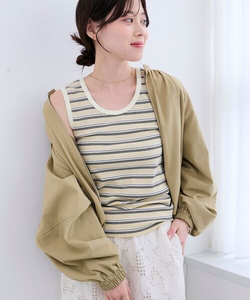 le.coeur blanc(ルクールブラン)の「マルチボーダーリブタンク(タンクトップ・レディース・ブルー系その他3/イエロー系その他/ブラック系その他・38)」の7枚目の写真