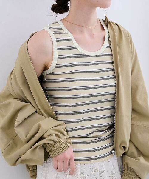 le.coeur blanc(ルクールブラン)の「マルチボーダーリブタンク(タンクトップ・レディース・ブルー系その他3/イエロー系その他/ブラック系その他・38)」の8枚目の写真