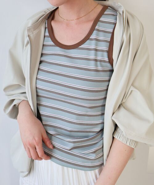 le.coeur blanc(ルクールブラン)の「マルチボーダーリブタンク(タンクトップ・レディース・ブルー系その他3/イエロー系その他/ブラック系その他・38)」の18枚目の写真