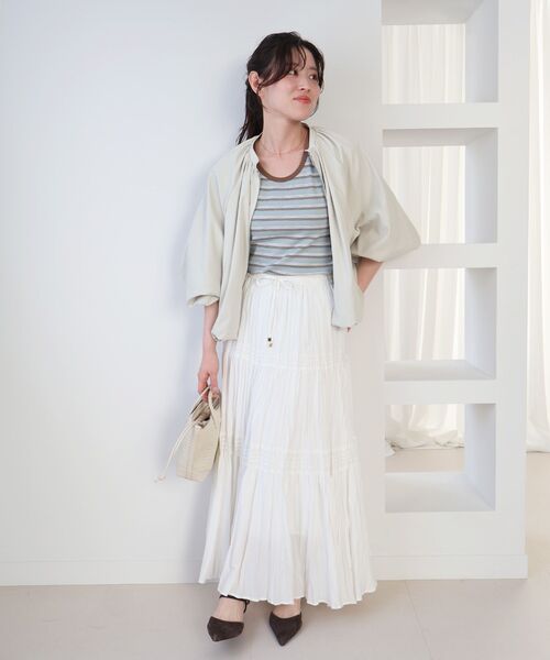 le.coeur blanc(ルクールブラン)の「マルチボーダーリブタンク(タンクトップ・レディース・ブルー系その他3/イエロー系その他/ブラック系その他・38)」の19枚目の写真