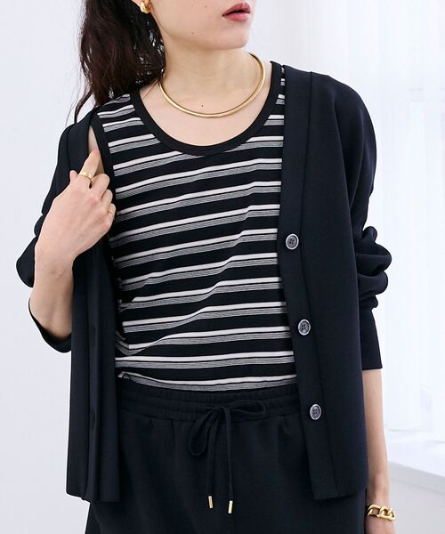 le.coeur blanc(ルクールブラン)の「マルチボーダーリブタンク(タンクトップ・レディース・ブルー系その他3/イエロー系その他/ブラック系その他・38)」の22枚目の写真