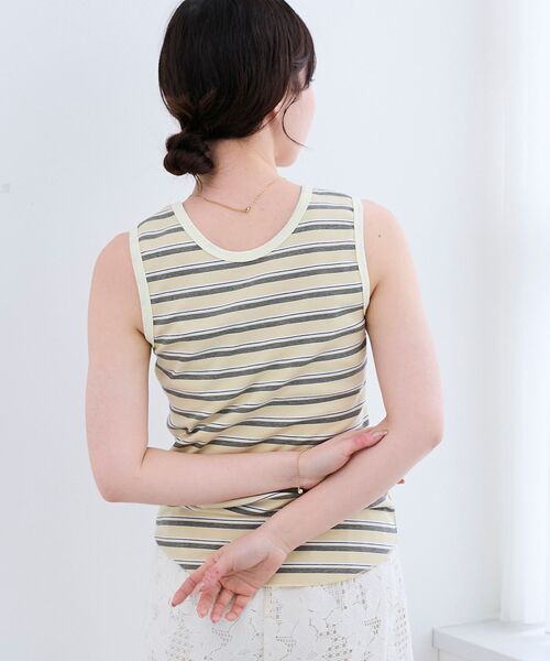 le.coeur blanc（ルクールブラン）の「マルチボーダーリブタンク（タンクトップ・レディース・ブルー系その他3/イエロー系その他/ブラック系その他・38）」の16枚目の写真