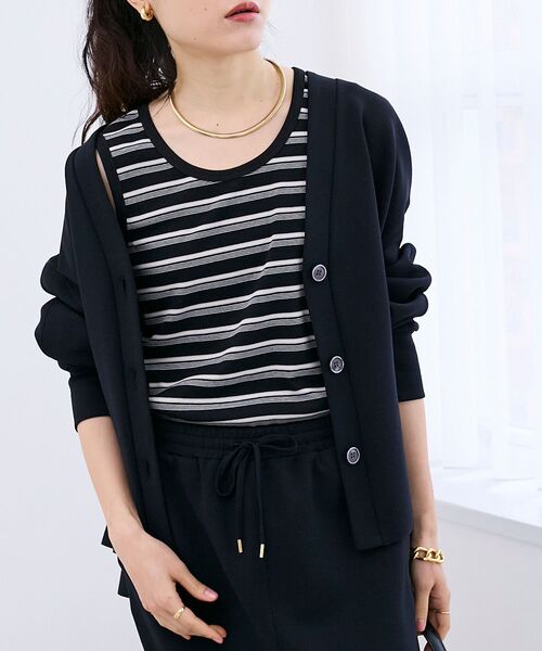 le.coeur blanc（ルクールブラン）の「マルチボーダーリブタンク（タンクトップ・レディース・ブルー系その他3/イエロー系その他/ブラック系その他・38）」の20枚目の写真