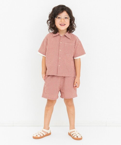 BREEZE（ブリーズ）の「【リンク】ギンガムチェックタックパンツ（その他パンツ・キッズ・ブラック/レッド・100/90/80/140/120/110/130）」の3枚目の写真