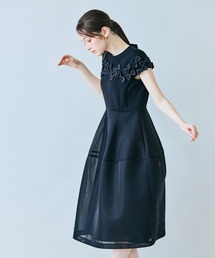 Audie a Muses（オーディアミューズ）の「リボン付き異素材ワンピース（ワンピース）」