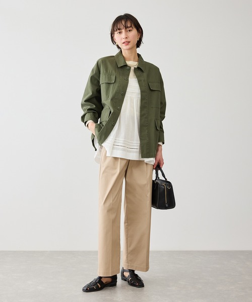 ROPE' PICNIC（ロペピクニック）の「お着軽シャツシリーズ シアーレイヤードキャミソールブラウス/接触冷感・通気性（シャツ/ブラウス・レディース・ホワイト/ブラック・FREE）」の15枚目の写真