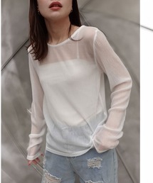 CORNERS | 袖ギャザープリーツラメトップス(Tシャツ/カットソー)