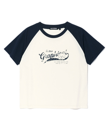 DISTN9NE（ディストナイン）の「レトロベアラグラン半袖DARK NAVY（LP2TF268-067）（Tシャツ/カットソー）」