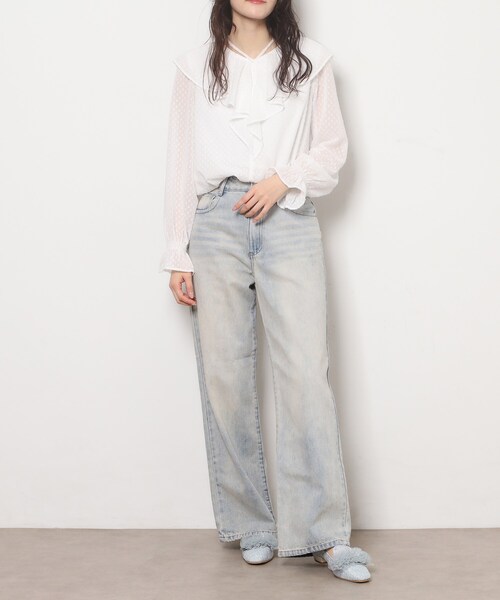 ESPERANZA（エスペランサ）の「2WAYフリルフラットオペラシューズ（その他シューズ・レディース・ブルー系7/ブラック系2/ベージュ系2・24.0cm/23.0cm/24.5cm/23.5cm/22.5cm）」の12枚目の写真