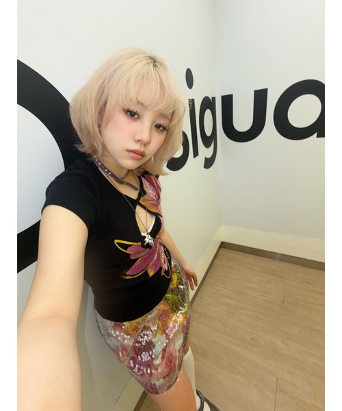 Desigual（デシグアル）の「ギャラクシーフラワースパンコールミニスカート（スカート・レディース・レッド・XS/L/XL/S/M）」の4枚目の写真