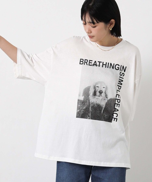 CHIGNON(シニヨン)の「アニマルフォトDOG_T(Tシャツ/カットソー・レディース・ホワイト・FREE)」の11枚目の写真