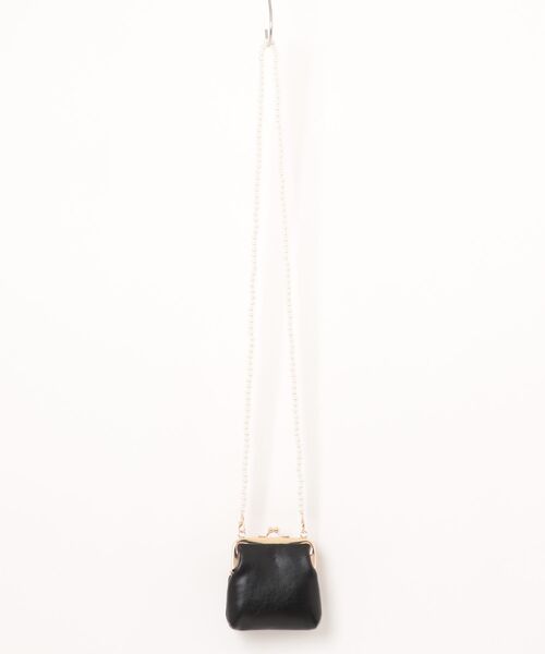 Mignonjour(ミニョンジュール)の「FReePLACe/がま口 ミニパールショルダーバッグ X12790(ショルダーバッグ・レディース・ブラック・FREE)」の3枚目の写真