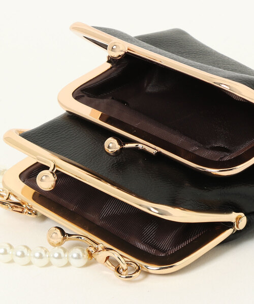 Mignonjour(ミニョンジュール)の「FReePLACe/がま口 ミニパールショルダーバッグ X12790(ショルダーバッグ・レディース・ブラック・FREE)」の5枚目の写真