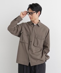 NANO universe（ナノユニバース）の「テクニカルリネンライクWポケットシャツジャケット 吸水速乾・接触冷感・UVカット(セットアップ可)（シャツ/ブラウス）」