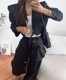 Doula Doula | 【セットアップ】ショート丈ジャケット&ワンドパンツ 上下2点セット(セットアップ)