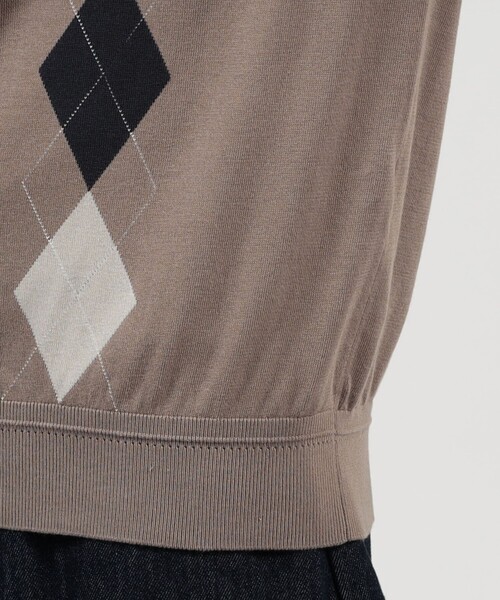 TOMORROWLAND (トゥモローランド)の「TOMORROWLAND tricot ギザコットン アーガイル柄 ポロカラーカーディガン(カーディガン/ボレロ・メンズ・ベージュ系その他/グレー系その他2・S/M/L)」の9枚目の写真