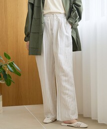 【接触冷感】リネンレーヨン ワイドストレートパンツ（WEB限定サイズあり/インフルエンサー紹介アイテム）