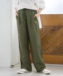coen | 【接触冷感】リネンレーヨン ワイドストレートパンツ(WEB限定サイズあり/インフルエンサー紹介アイテム)(その他パンツ)