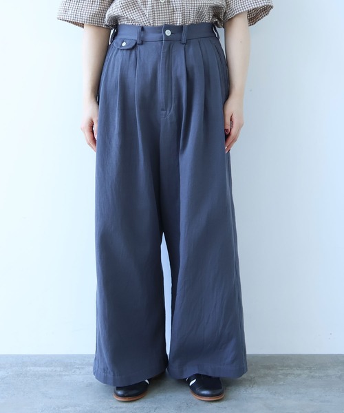 bulle de savon(ビュルデサボン)の「△コットンツイル二重織 ワイドパンツ(その他パンツ・レディース・ベージュ/グレー/ブラック・FREE)」の20枚目の写真