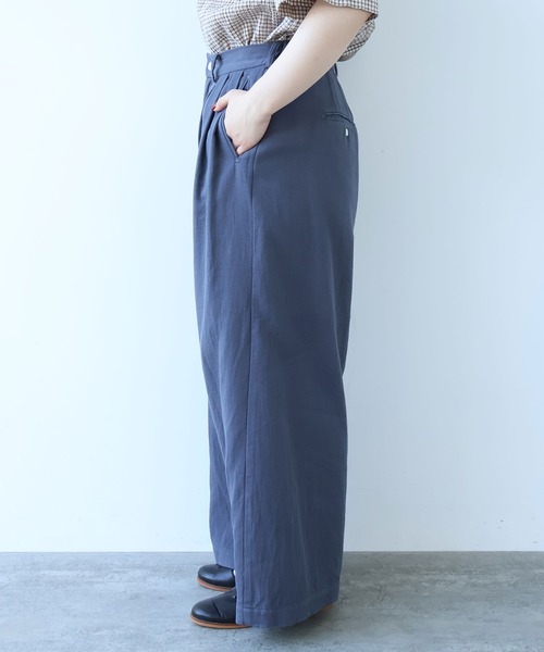 bulle de savon(ビュルデサボン)の「△コットンツイル二重織 ワイドパンツ(その他パンツ・レディース・ベージュ/グレー/ブラック・FREE)」の21枚目の写真
