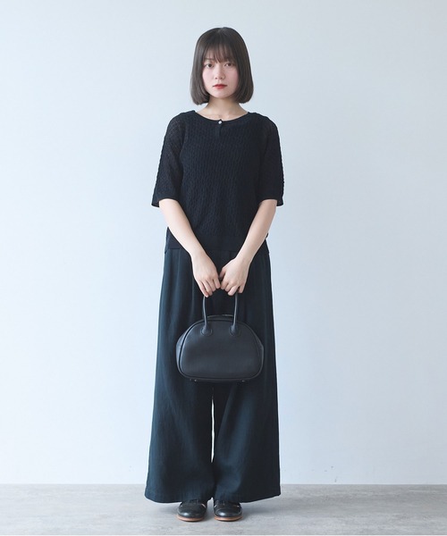 bulle de savon(ビュルデサボン)の「△コットンツイル二重織 ワイドパンツ(その他パンツ・レディース・ベージュ/グレー/ブラック・FREE)」の11枚目の写真