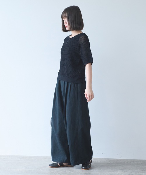 bulle de savon(ビュルデサボン)の「△コットンツイル二重織 ワイドパンツ(その他パンツ・レディース・ベージュ/グレー/ブラック・FREE)」の15枚目の写真