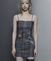 Side Cut-Out Mini One-Piece (Charcoal)