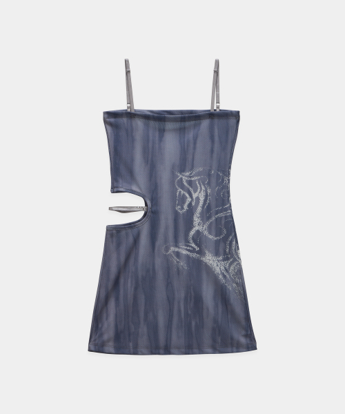 ETRE AU SOMMET（エトレオソメ）の「Side Cut-Out Mini One-Piece (Charcoal)（ワンピース・レディース・チャコールグレー・1/2）」の5枚目の写真