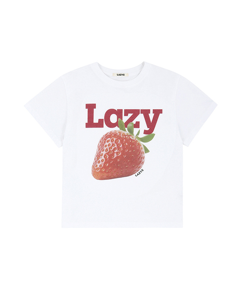 LAZYZ(レイジジ)の「Lazy Strawberry Crop T-shirt (2color)(Tシャツ/カットソー・レディース・ホワイト/ピンク・FREE)」の2枚目の写真