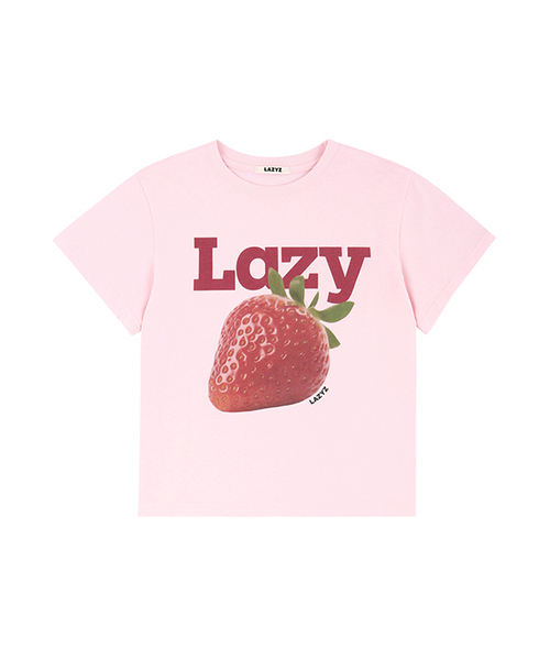 LAZYZ(レイジジ)の「Lazy Strawberry Crop T-shirt (2color)(Tシャツ/カットソー・レディース・ホワイト/ピンク・FREE)」の1枚目の写真