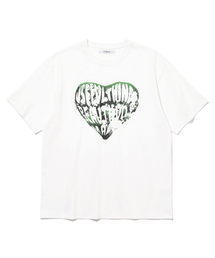 ヴィンテージハートTシャツ ホワイト-グリーン