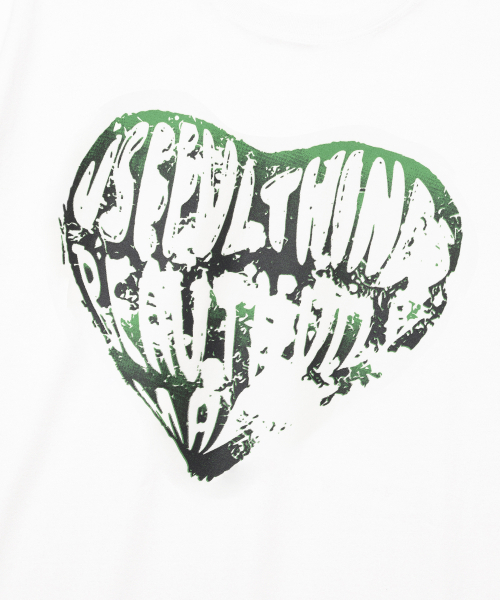 KNITTED（ニッティド）の「ヴィンテージハートTシャツ ホワイト-グリーン（Tシャツ/カットソー・レディース・その他・LARGE/MEDIUM/X-LARGE）」の4枚目の写真