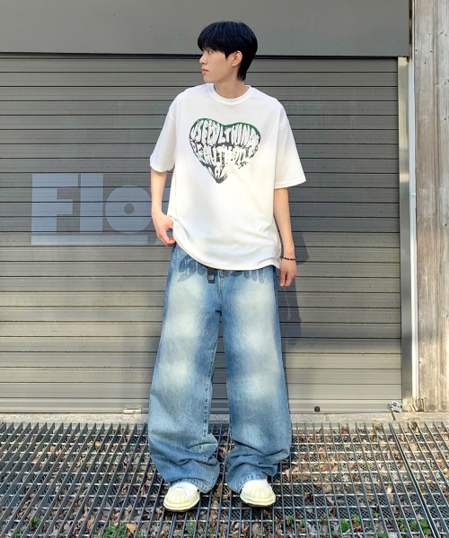 KNITTED（ニッティド）の「ヴィンテージハートTシャツ ホワイト-グリーン（Tシャツ/カットソー・レディース・その他・LARGE/MEDIUM/X-LARGE）」の8枚目の写真