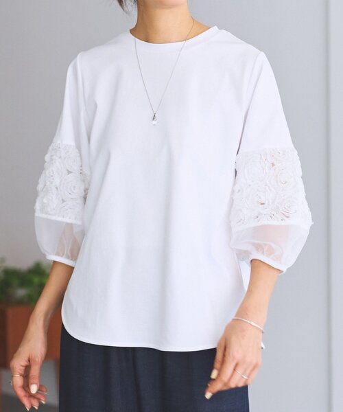 BEARDSLEY（ビアズリー）の「フリル刺繍ドッキングプルオーバー（Tシャツ/カットソー・レディース・ブラック/ホワイト・FREE）」の18枚目の写真